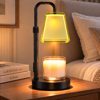 Candle Warmer Lamp with Timer & Dimmer, Wax Heating Melter for Scented Candle Jars Women House Warming Gift Heightness Adjustable bedrooms kitchen office Aesthetic Room Decor(Sage Green Glass)
