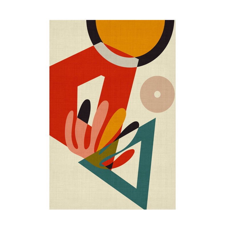 Rouleau bolichien Mid-Century 2 sur toile, H 24 po x l 16 po x P 2 po