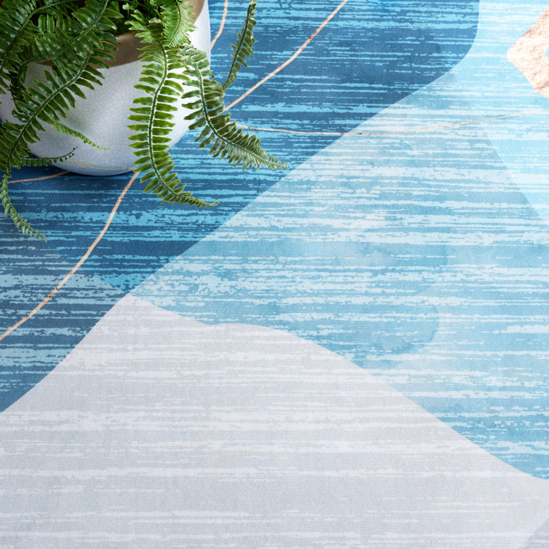 Tapis bleu / doré Bennita 836, Rectangle de 5 pi x 8 pi
