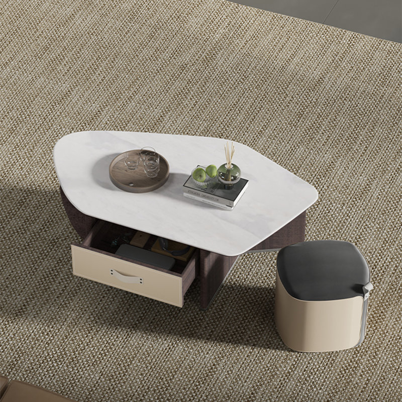 Italian microcrystalline stone coffee table