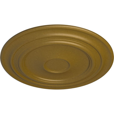 Endurathane Giana Ceiling Medallion, 32 5/8"OD x 1 1/2"P (Fits Canopies up to 7 7/8"), Hand-Painted Gold Finish