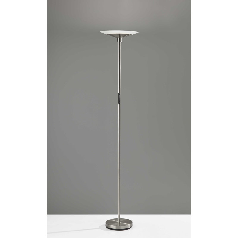 Torchère moderne en métal brossé à DEL Modern Discus