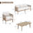 Clorie 5-Person Solid Wood Outdoor Sofa Seating Group with Cushions-1781577004