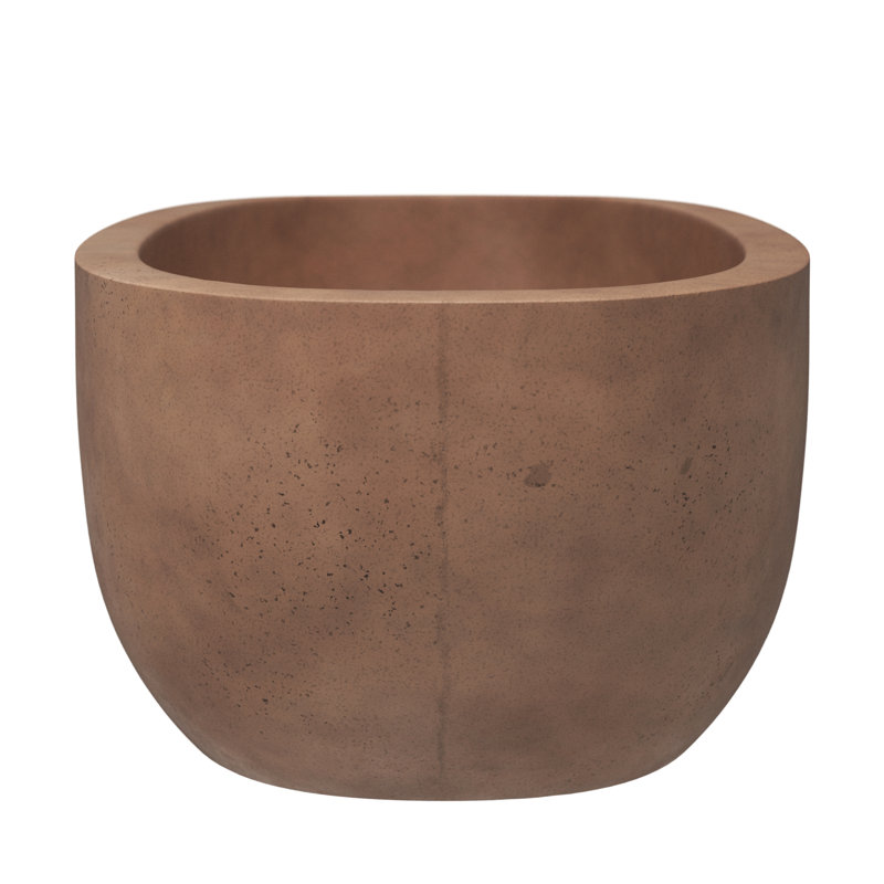 Avalon NativeStone Freestanding Soaking Cement Bathtub, Terracotta, 23" H x 36" W x 72" L