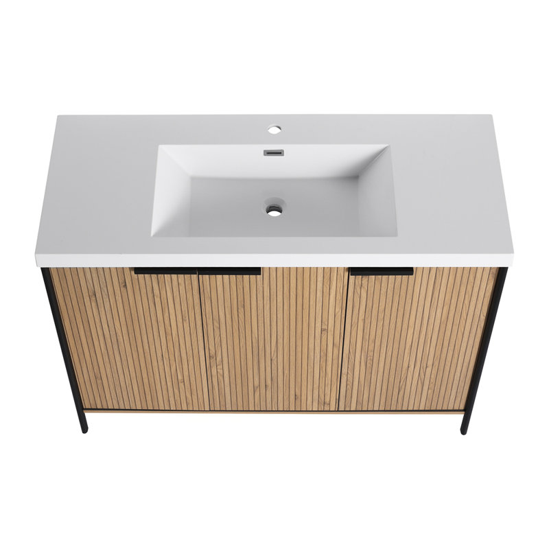 Meuble-lavabo autoportant 48 po avec lavabo en résine