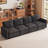 4-Seater Modular Convertible Sofa with Backrest, Grey-118378492-121419030-121419034