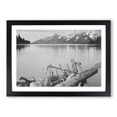 Jackson Lake in Grand Teton Wyoming by Ansel Adams Framed Photographic - Framed Print