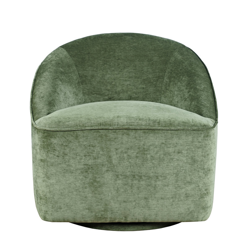 Casimira 30'' Wide Swivel Barrel Chair, Forest Polyester