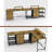 114" L-Shaped Desk With Power Hub, Industrial Gaming Desk - 6 Drawers, Removable Monitor Stand, Home Office