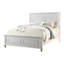 Meuble de chambre blanc très grand, allure contemporaine avec tête de lit percutante, lit très grand en contreplaqué, cadre fascinant-149451239