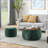 Ottoman, Round 2-in-1 Storage End Table &amp; Seat, Sage Green, 25x25x14.7 In | Foam-123499585