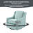 Harris 28.5" W Upholstered 360° Swivel Armchair with Curved Arms & Removable Cushion, Dusty Aqua Chevron-271305782