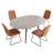Modern Kitchen Dining Set, 43'' to 60'' Extendable Dining Table with 32.8"H Upholstered Dining Chairs for 4 Person-118554291-118554296