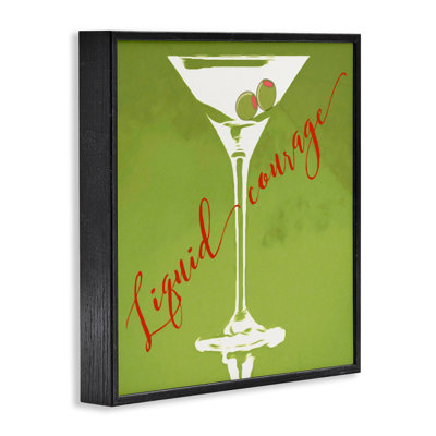 Liquide Courage Sassy Martini, estampe numérique encadrée par Graffi * Tee Studios
