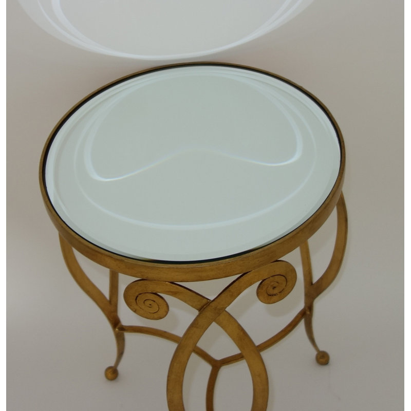 Hinnenkamp Mirrored Glass Top End Table