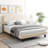 Bed Frame Upholstered Velvet Platform Bed With Adjustable Headboard-308583807-308583801