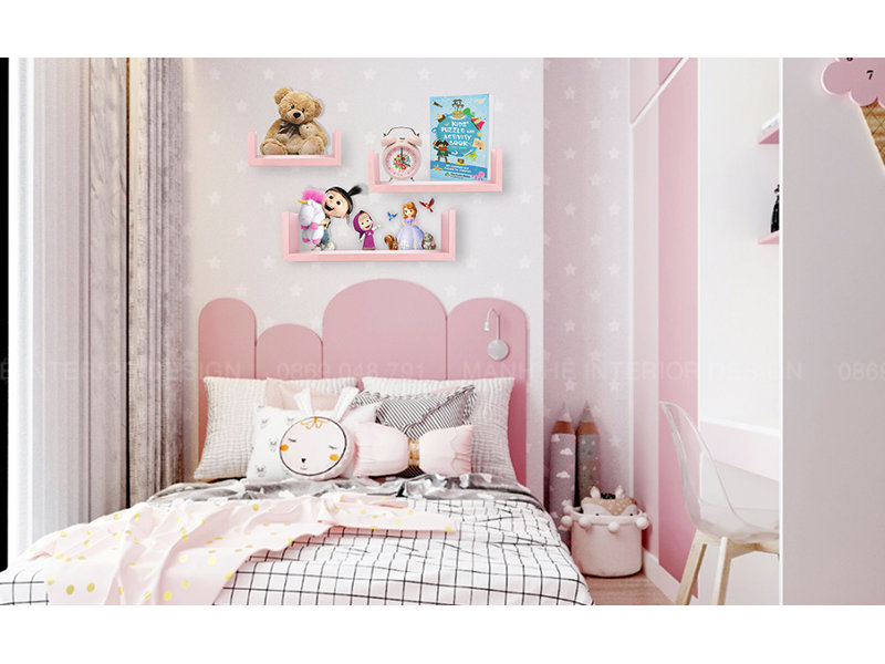 3 tablettes flottantes en U Keokee, Rose