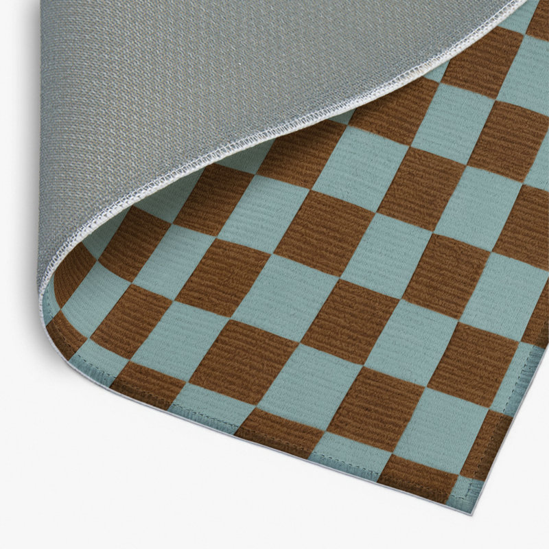 Tapis d'intérieur et d'extérieur à carreaux gris, Rectangulaire 2 pi x 3 pi