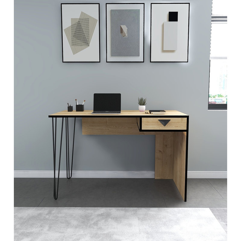 Aidric Computer Desk, Sapphire Oak/Black