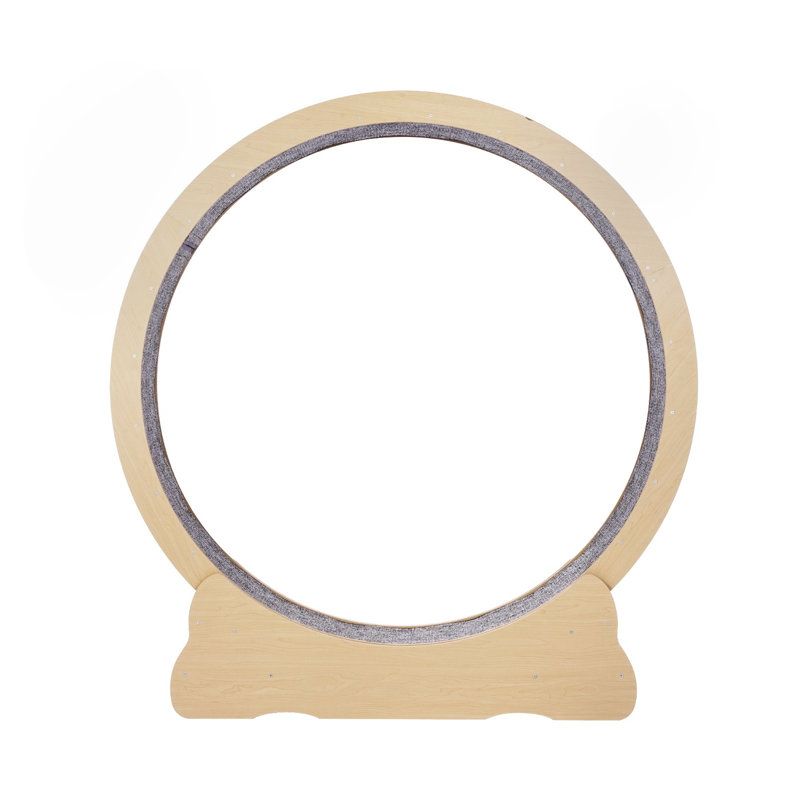 Grande roue d'exercice en bois pour chat 52 po - Tapis d'intérieur silencieux pour chats pesant jusqu'à 30 lb