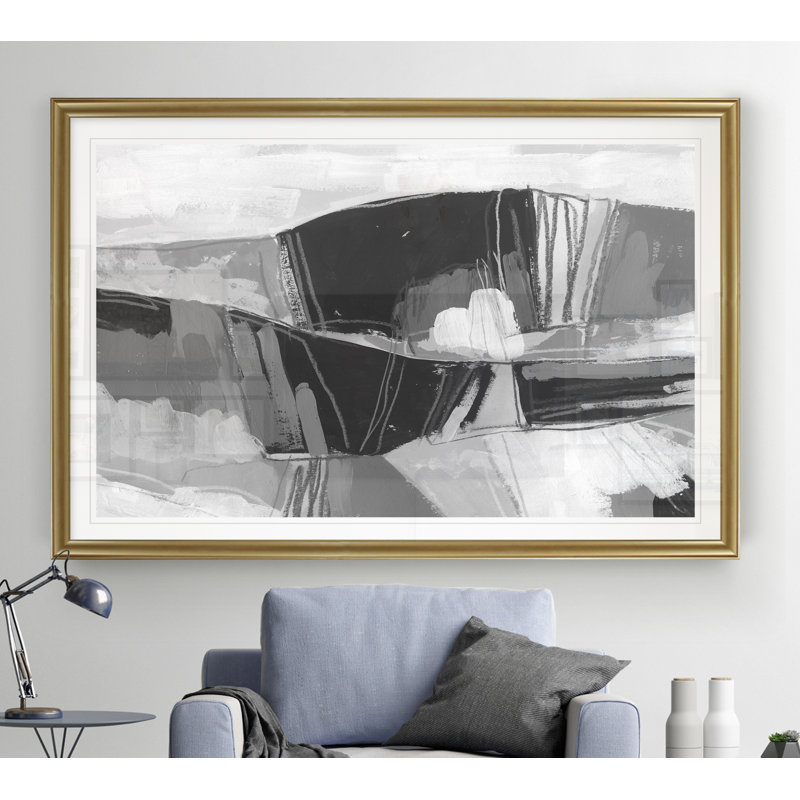 «Neutral Landscape Sketch I», reproduction sur toile, H 30,5 po x l 42,5 po x P 1,5 po, Encadrement doré