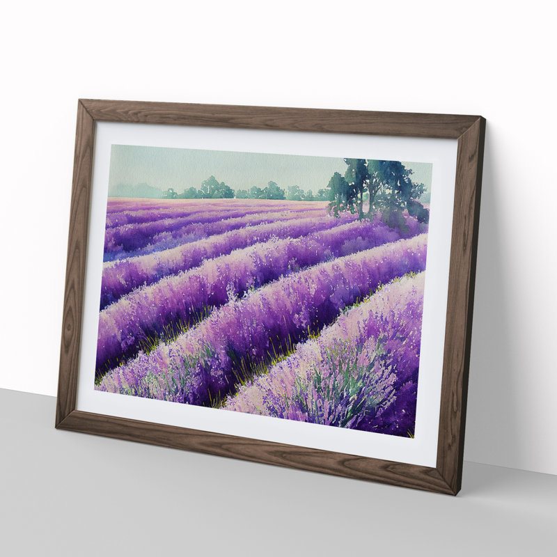 Lavender Field Vol.7 - Framed Print, 34cm H x 46cm W x 2cm D, Walnut