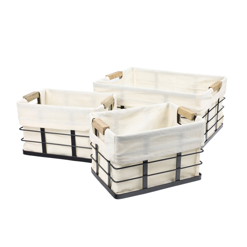 Ensemble de 3 paniers de rangement Callan, Noir