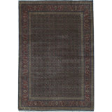 Hand-Knotted High-Quality Navy and Rust Area Rug