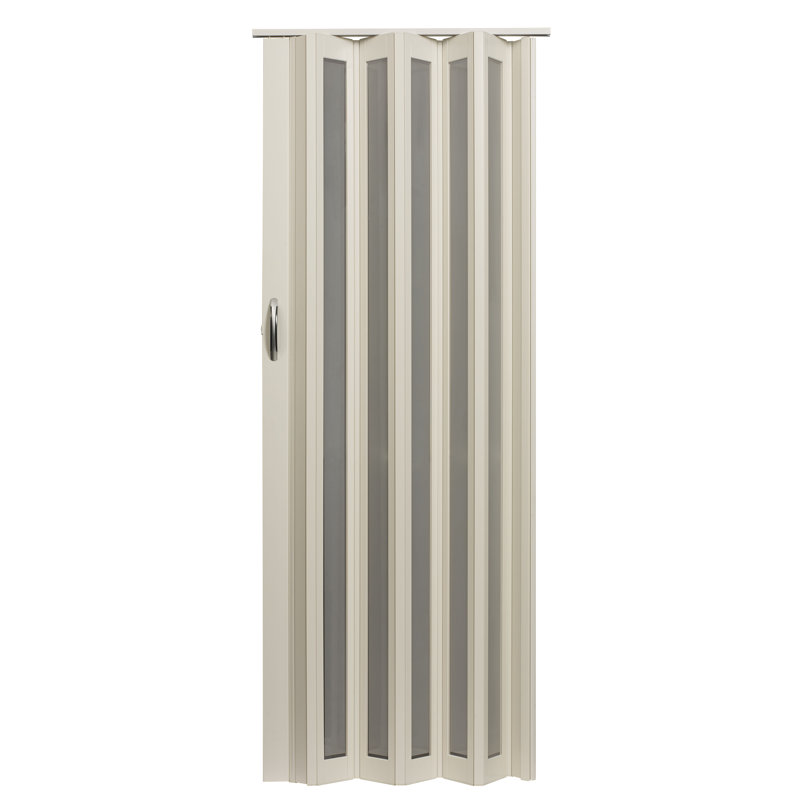 Metro Silver PVC Accordion Folding Door with Frosted Panels