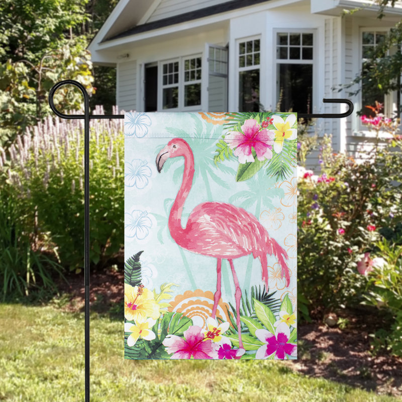 Drapeau de jardin tropical pour le printemps, H 18 po x l 12,5 po