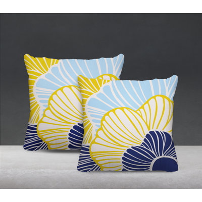 Floral Outdoor Reversible Throw Pillow