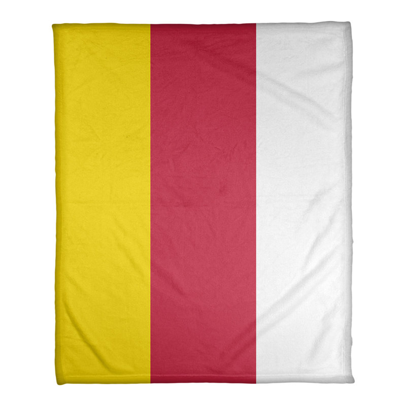 Quilted Throw Blanket, Yellow/Red/White, 52.5" W x 62.5" L