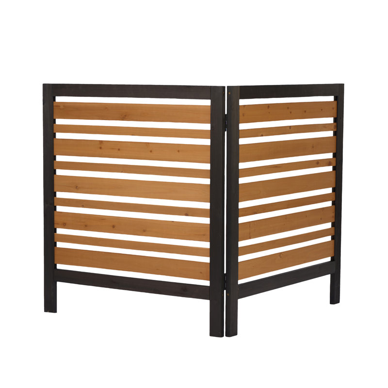 Clôture de climatiseur d'extérieur en bois de 38 po x H 42 po avec 2 panneaux inclus