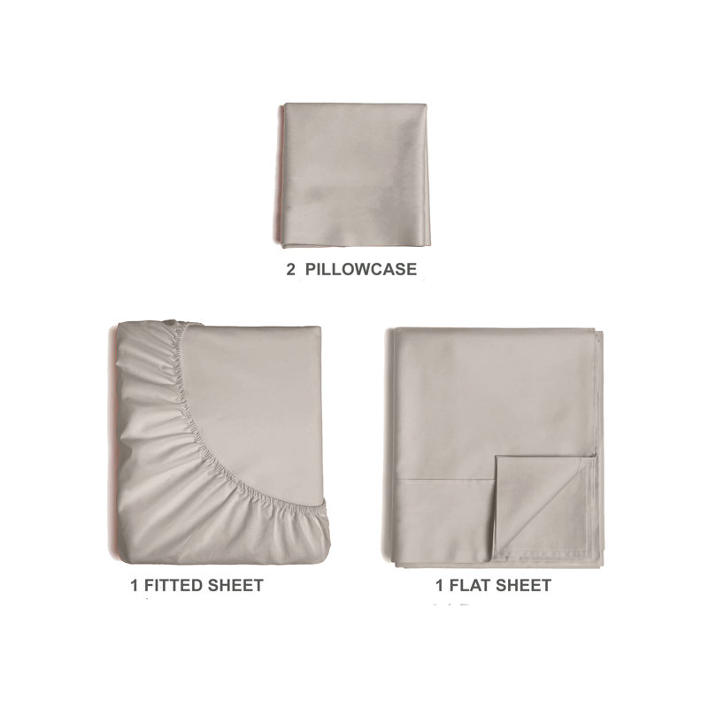  Premium Luxury 4 Piece Rayon from Bamboo Sheet Set, Twin Sheet Set with 2 Pillowcases, SandStone