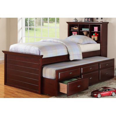 Grantley Twin 6 Drawer Convertible Bed with Bookcase by Harriet Bee