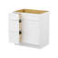 Meuble-lavabo avec tiroirs à gauche, sans comptoir, à assembler soi-même, 53 cm de profondeur x 76 cm de largeur x 88 cm de hauteur, blanc