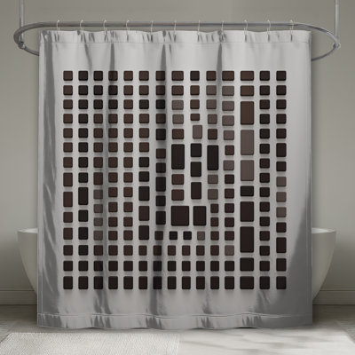 Rideaux de douche rectangulaires bruns très longs