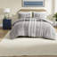 Ensembles de literie d'édredon gris doux en coton, hypoallergénique avec chenille touffetée, décor de chambre à coucher moderne
