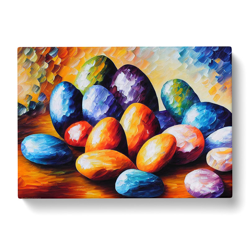 Shimmering River Pebbles Vol.4 - Wrapped Canvas, 40cm H x 60cm W x 3cm D