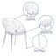Chaise d'appoint empilable ovale avec motif artistique