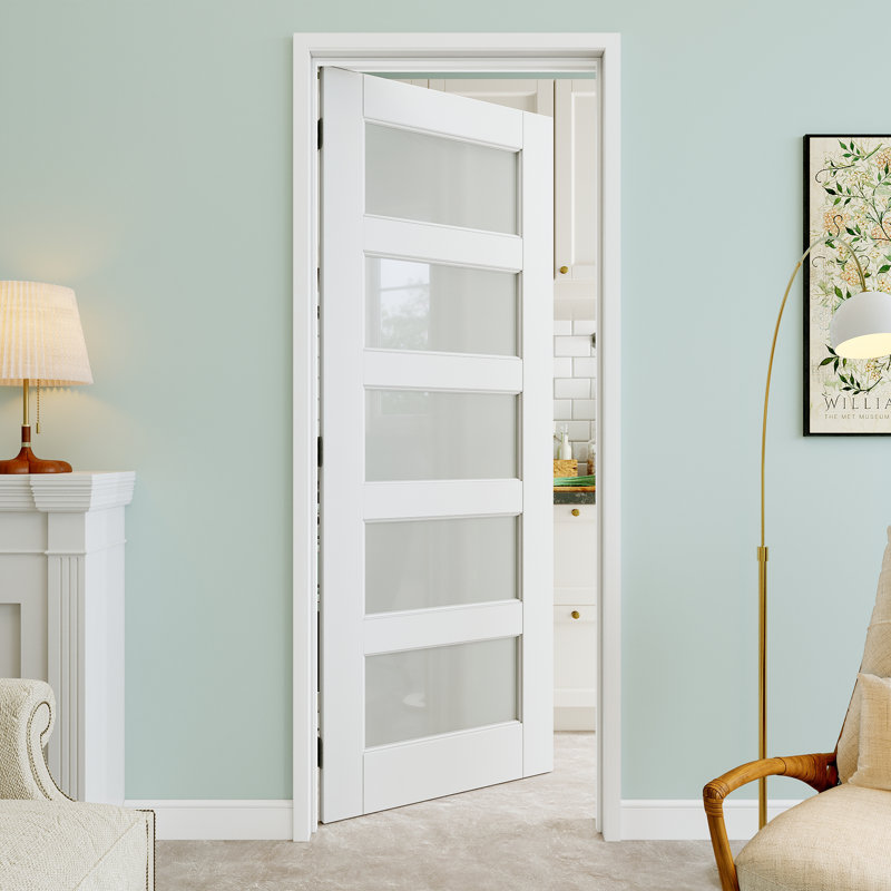 Intérieur de la porte de garde-manger en verre givré 5 pièces, 28 po x 80 po, Gauche