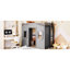 Lit mezzanine simple avec structure en bois massif gris pour chambre à coucher de luxe de taille grise-2059054681-2059054687