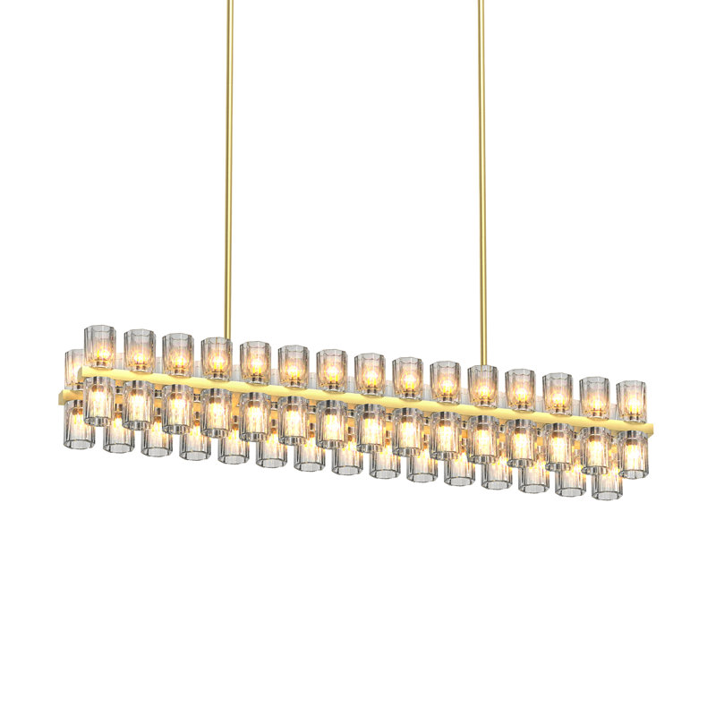 Luminaire de salle à manger moderne à intensité variable en or à intensité variable