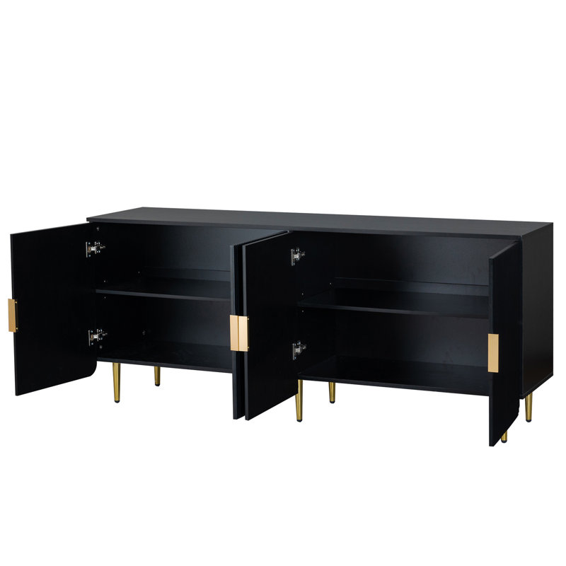 Commode, buffet, service de buffet, Noir antique