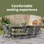  Garden Dining Set Powder-Coated Steel Outdoor Furniture Ensemble Patio