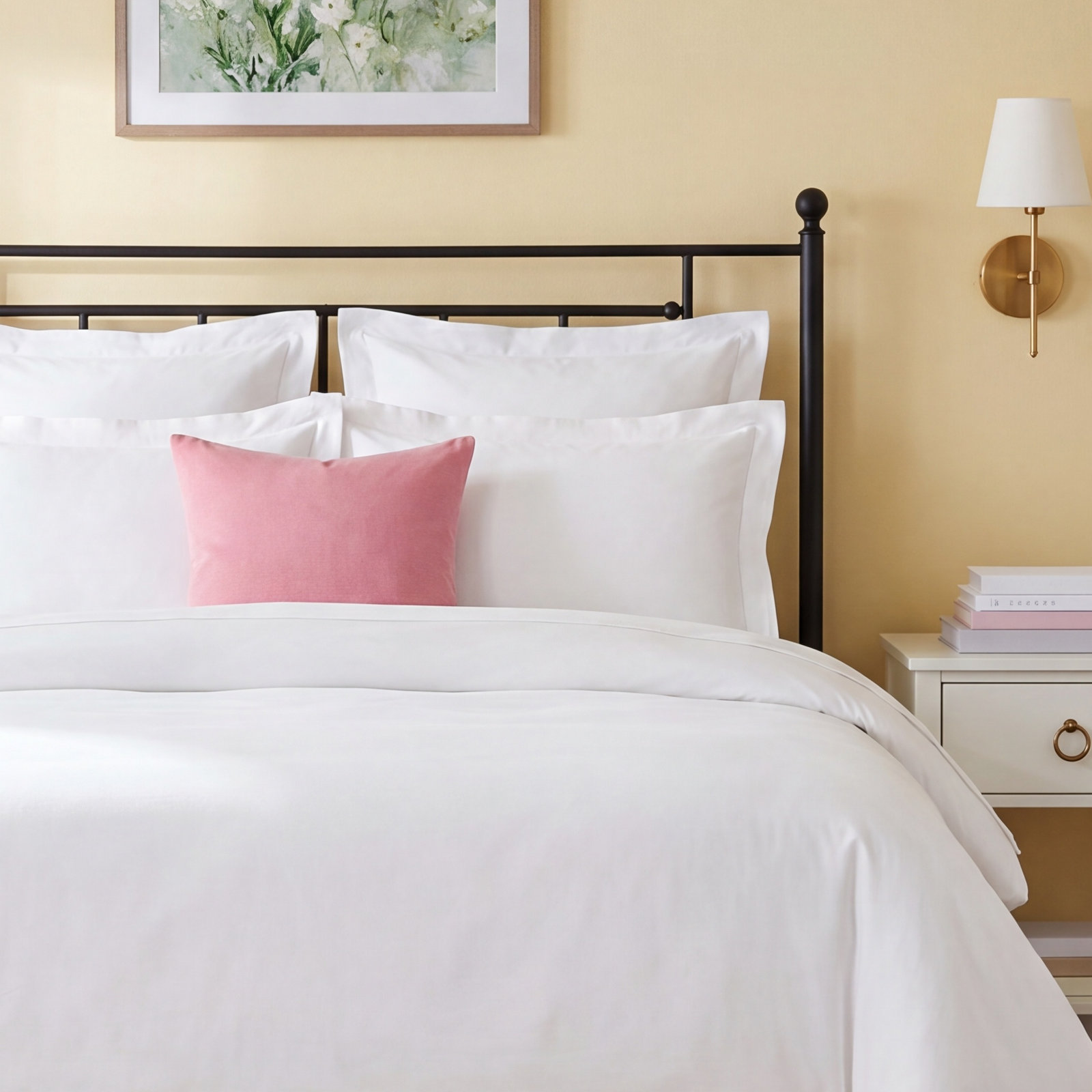 Azreal Duvet Cover Set, Twin Duvet Cover + 1 Standard Sham, White