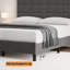 Structure de lit plateforme avec tête de lit, lit en bois rembourré en lin gris, aucun sommier tapissier nécessaire avec support de lattes en bois robuste de 700 lb-1301114867