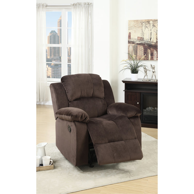 Fauteuil inclinable Living Space - Suède rembourré chocolat avec mécanisme moderne et structure en métal