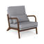 Chaise d'appoint rembourrée avec accoudoirs et pieds en bois d'hévéa Modern-1055320817