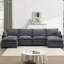 Canapé modulaire surdimensionné, grand canapé en forme de U en velours Canapé confortable à 4 places avec 2 repose-pieds, 2 coussins lombaires, canapé profond pour le salon-2107926370